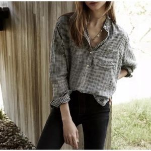 Madewell Elmhurst Checker Oversized Popover top
